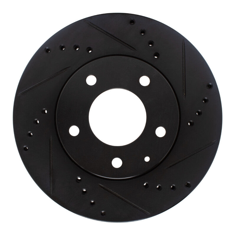 R1 Concepts R1 95-06 Mazda MPV Front Right Drilled & Slotted Black Brake Rotor