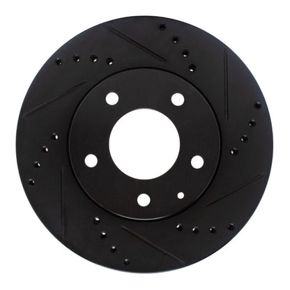 R1 Concepts R1 95-06 Mazda MPV Front Right Drilled & Slotted Black Brake Rotor