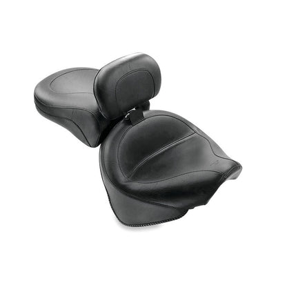 Mustang Motorcycle Mustang 99-11 Yamaha V-Star 1100 Custom Wide Touring 2PC Seat w/Driver Backrest - Black