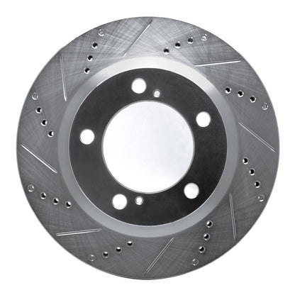 R1 Concepts R1 08-21 Lexus LX570 Front Left Drilled & Slotted Silver Brake Rotor