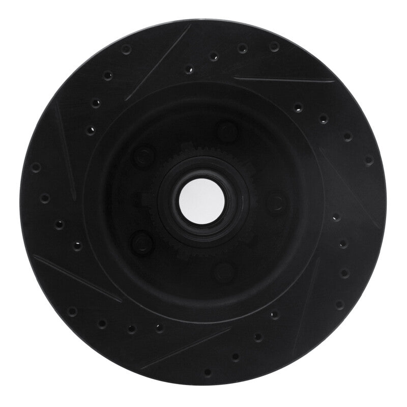 R1 Concepts R1 90-02 Chevrolet ASTRO Front Right Drilled & Slotted Black Brake Rotor