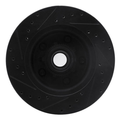 R1 Concepts R1 90-02 Chevrolet ASTRO Front Right Drilled & Slotted Black Brake Rotor
