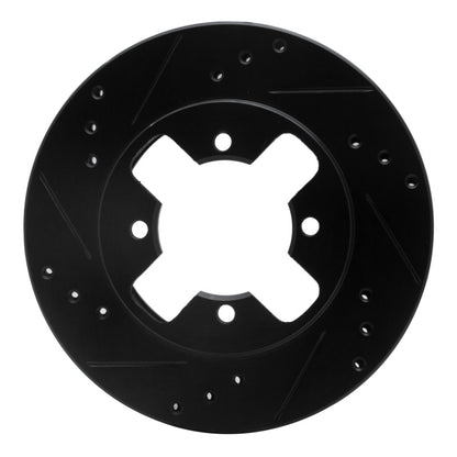 R1 Concepts R1 84-86 Nissan 300ZX Front Left Drilled & Slotted Black Brake Rotor
