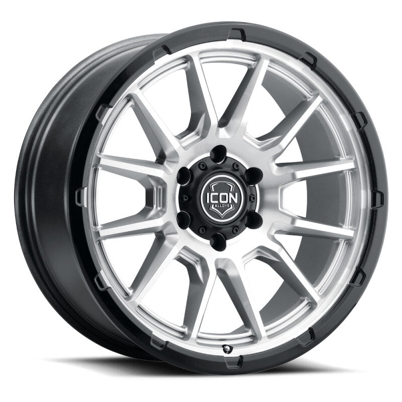 ICON Alloys Cajon 20x9 / 6x5.5 / 16mm / 5.625in BS Silver Machined Wheel w/ GB Lip