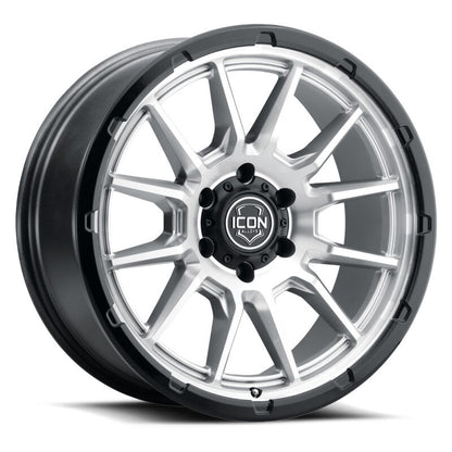 ICON Alloys Cajon 20x9 / 6x5.5 / 16mm / 5.625in BS Silver Machined Wheel w/ GB Lip