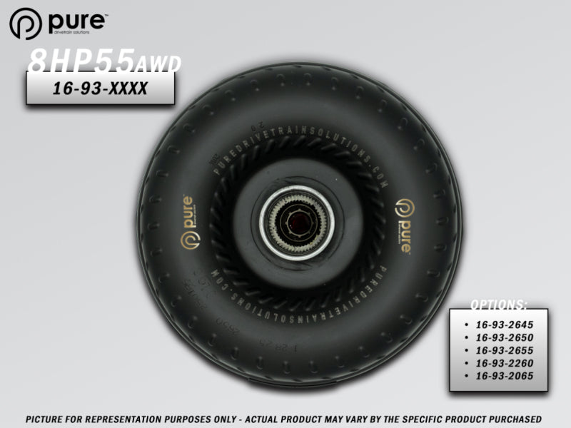 Pure Drivetrain Solutions Pure Drivetrain 8HP55 High Performance Billet Race Torque Converter - 26/50 Stator - AWD