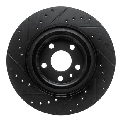 R1 Concepts R1 16-26 Volvo S60 Rear Right Drilled & Slotted Black Brake Rotor