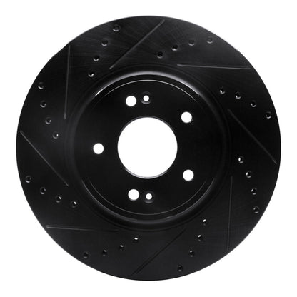 R1 Concepts R1 18-23 Genesis G70 Front Left Drilled & Slotted Black Brake Rotor