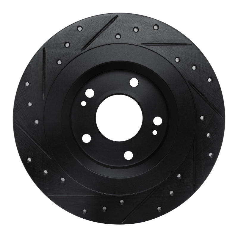 R1 Concepts R1 13-25 Mitsubishi Eclipse Cross Rear Right Drilled & Slotted Black Brake Rotor