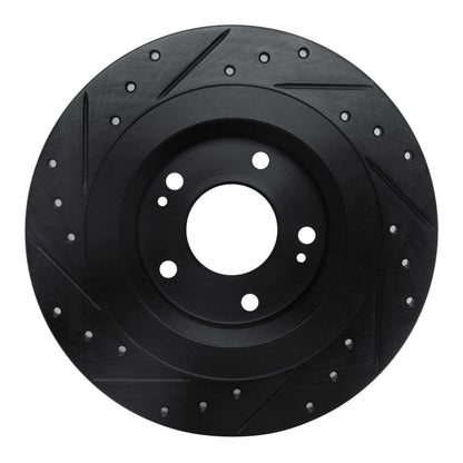 R1 Concepts R1 13-25 Mitsubishi Eclipse Cross Rear Right Drilled & Slotted Black Brake Rotor