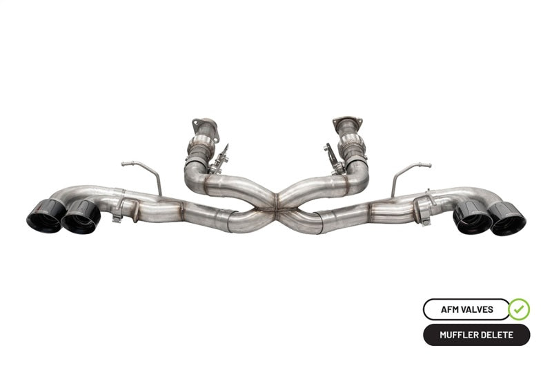 CORSA Performance Corsa 20-25 Corvette C8 3in Xtreme Cat-Back Exhaust 4.5in Blk Quad Tips - Integrates stock AFM Valve