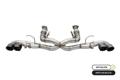 CORSA Performance Corsa 20-25 Corvette C8 3in Xtreme Cat-Back Exhaust 4.5in Blk Quad Tips - Integrates stock AFM Valve