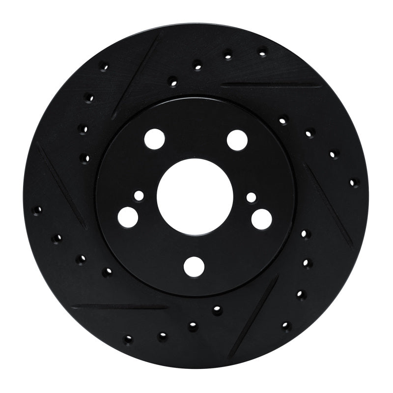R1 Concepts R1 87-87 Toyota Camry Front Left Drilled & Slotted Black Brake Rotor