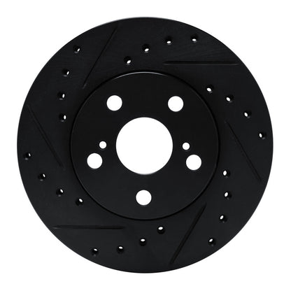 R1 Concepts R1 87-87 Toyota Camry Front Left Drilled & Slotted Black Brake Rotor