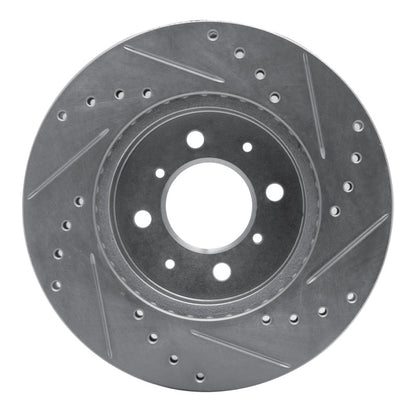 R1 Concepts R1 88-91 Honda Accord Coupe Front Left Drilled & Slotted Silver Brake Rotor