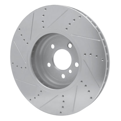 R1 Concepts R1 09-17 BMW 750I Right Front Drilled & Slotted Silver Brake Rotor