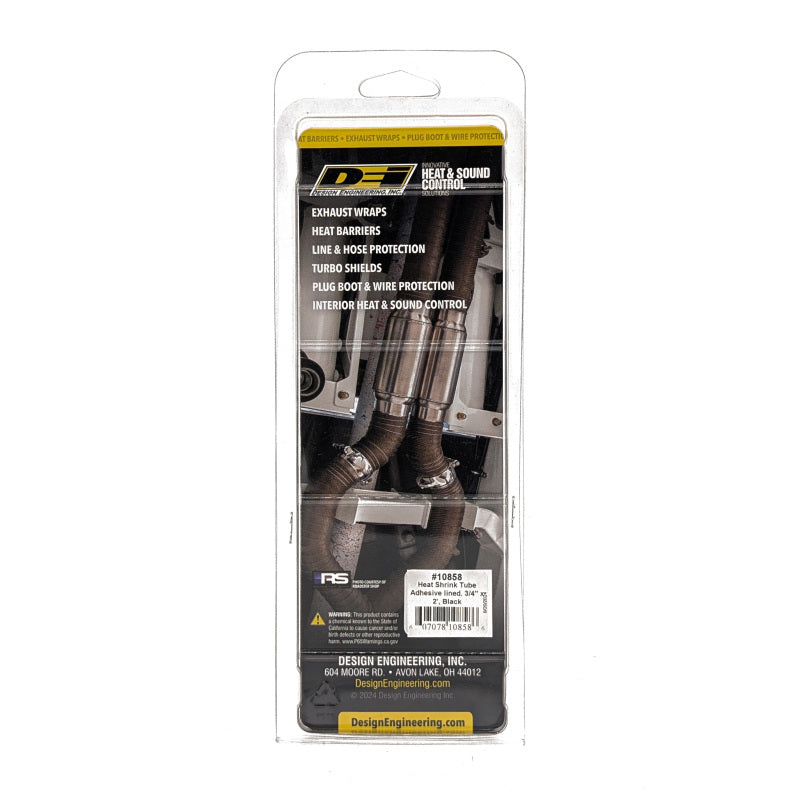 DEI Hi-Temp Shrink Tube 19mm (3/4in) x 2ft w/Adhesive - Black
