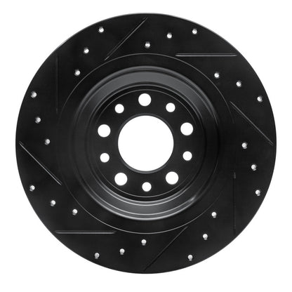 R1 Concepts R1 14-23 Jeep Cherokee Rear Right Drilled & Slotted Black Brake Rotor