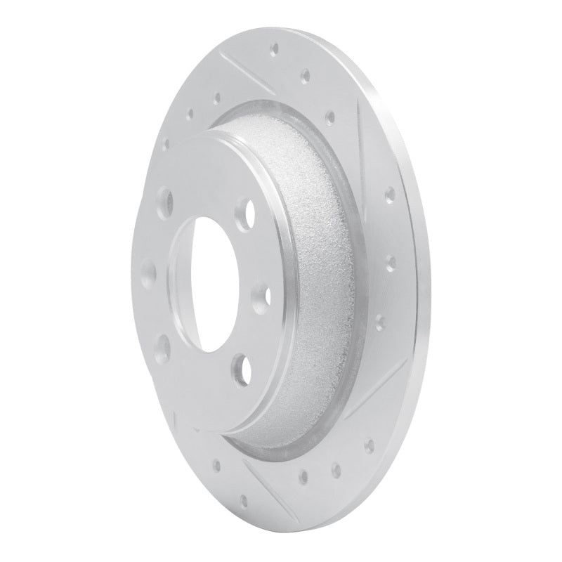 R1 Concepts R1 86-98 Saab 9000 Rear Right Drilled & Slotted Silver Brake Rotor