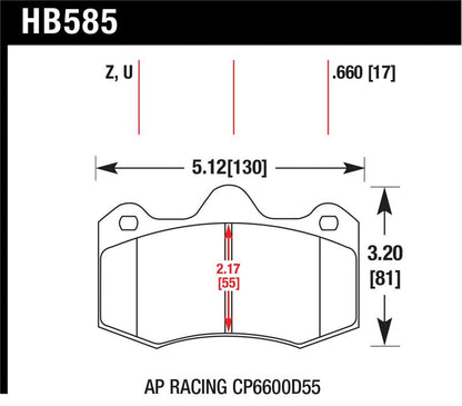 Hawk Performance Hawk AP Racing CP 6600 DTC-70 Race Brake Pads