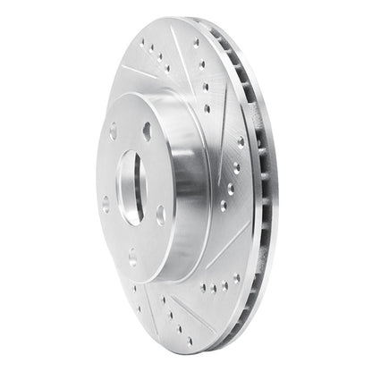 R1 Concepts R1 91-97 Toyota Previa Front Right Drilled & Slotted Silver Brake Rotor