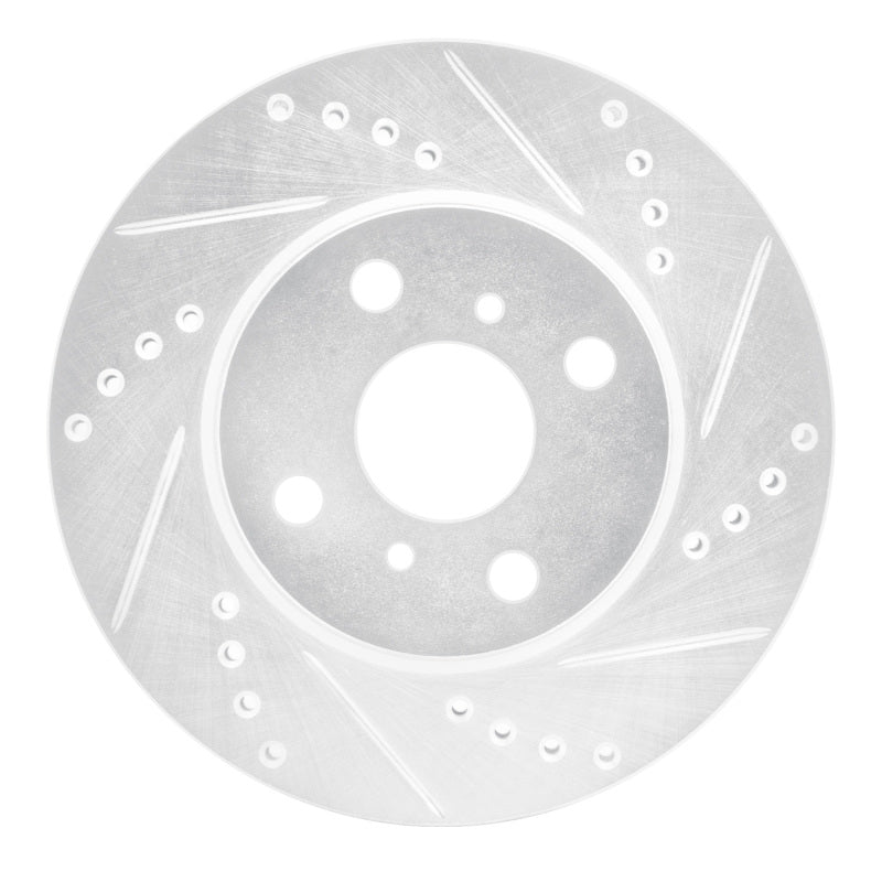 R1 Concepts R1 12-15 Scion IQ Front Right Drilled & Slotted Silver Brake Rotor