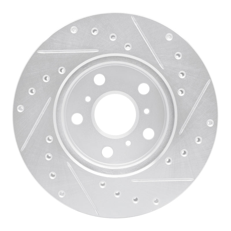 R1 Concepts R1 88-93 Toyota Celica Front Left Drilled & Slotted Silver Brake Rotor