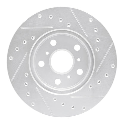 R1 Concepts R1 88-93 Toyota Celica Front Left Drilled & Slotted Silver Brake Rotor