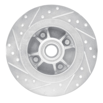 R1 Concepts R1 84-87 Nissan Maxima Rear Right Drilled & Slotted Silver Brake Rotor