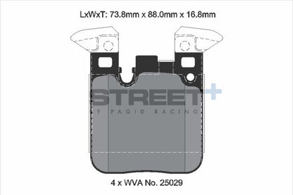 PAGID Racing T8105SP2001 STREET+ Brake Pads