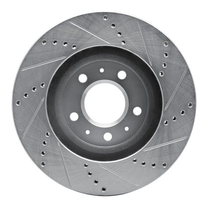R1 Concepts R1 03-07 Cadillac CTS Front Left Drilled & Slotted Silver Brake Rotor