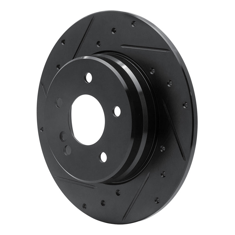 R1 Concepts R1 94-11 Mercedes-Benz C280 Rear Left Drilled & Slotted Black Brake Rotor