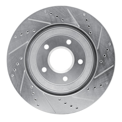 R1 Concepts R1 97-09 Cadillac XLR Right Front Drilled & Slotted Silver Brake Rotor