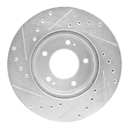 R1 Concepts R1 83-89 Chrysler Conquest Front Right Drilled & Slotted Silver Brake Rotor