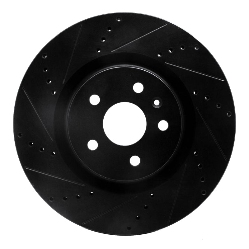 R1 Concepts R1 09-17 Buick Regal Front Left Drilled & Slotted Black Brake Rotor