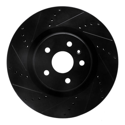 R1 Concepts R1 09-17 Buick Regal Front Left Drilled & Slotted Black Brake Rotor