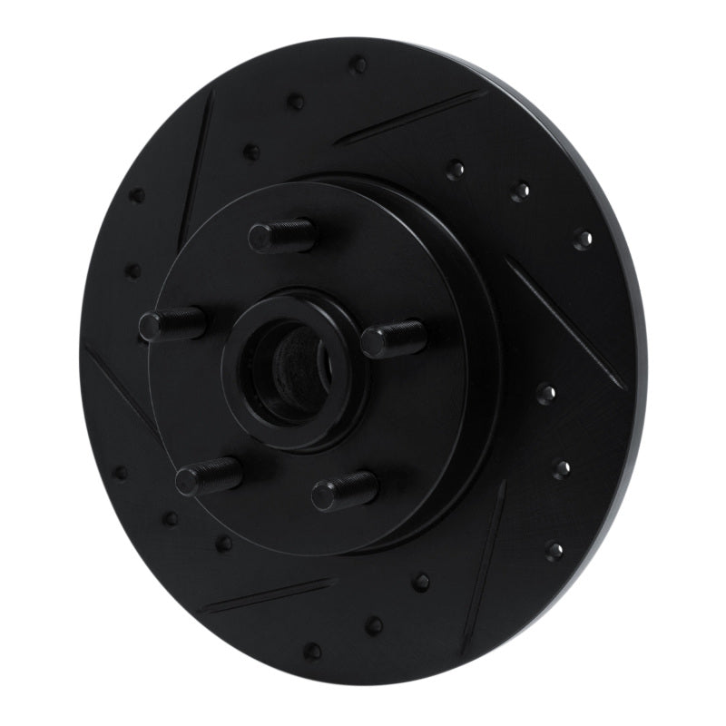 R1 Concepts R1 84-87 Pontiac Fiero Front Left Drilled & Slotted Black Brake Rotor