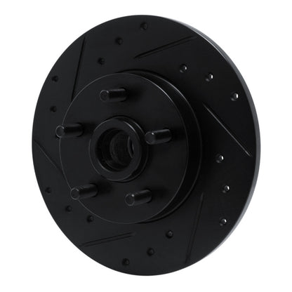 R1 Concepts R1 84-87 Pontiac Fiero Front Left Drilled & Slotted Black Brake Rotor