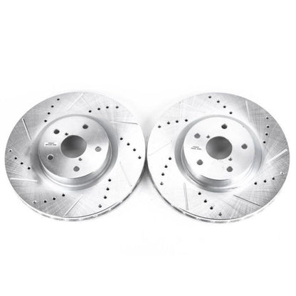PowerStop Power Stop 05-14 Subaru Impreza Front Evolution Drilled & Slotted Rotors - Pair