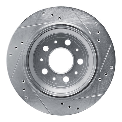 R1 Concepts R1 00-00 Volvo V70 Rear Left Drilled & Slotted Silver Brake Rotor