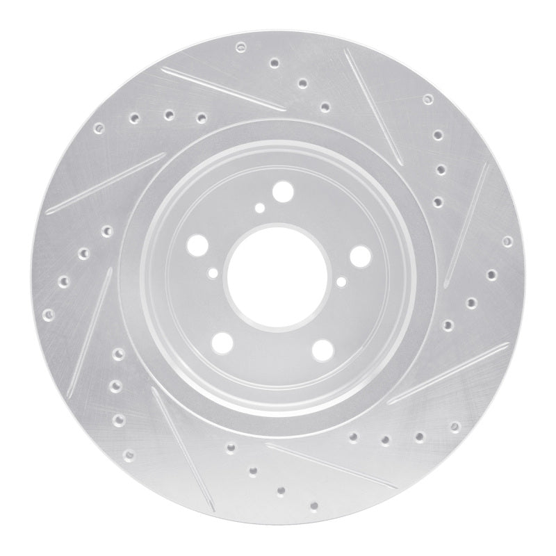 R1 Concepts R1 17-20 Acura MDX Front Left Drilled & Slotted Silver Brake Rotor