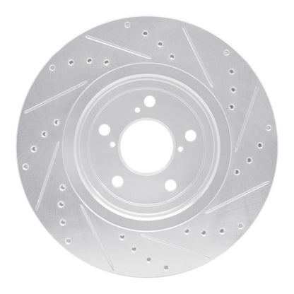 R1 Concepts R1 17-20 Acura MDX Front Left Drilled & Slotted Silver Brake Rotor