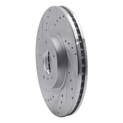 R1 Concepts R1 09-23 Nissan 370Z Front Left Drilled & Slotted Silver Brake Rotor