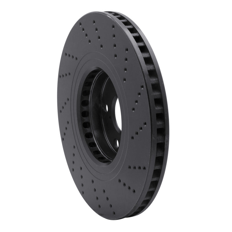 R1 Concepts R1 07-11 Lexus GS350 Left Front Drilled Black Brake Rotor