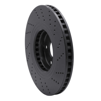 R1 Concepts R1 07-11 Lexus GS350 Left Front Drilled Black Brake Rotor