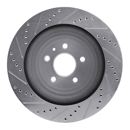 R1 Concepts R1 13-19 Ford Police Interceptor Sedan Rear Right Drilled & Slotted Silver Brake Rotor