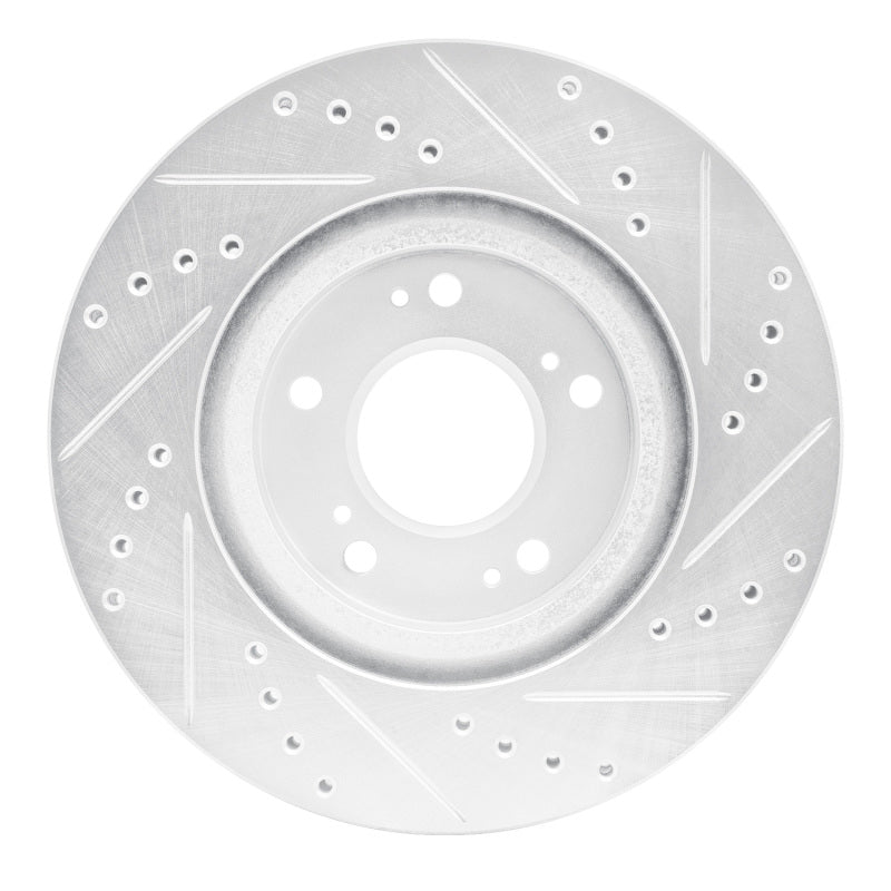 R1 Concepts R1 04-12 Mitsubishi Eclipse Front Left Drilled & Slotted Silver Brake Rotor