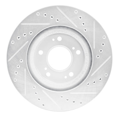 R1 Concepts R1 04-12 Mitsubishi Eclipse Front Left Drilled & Slotted Silver Brake Rotor