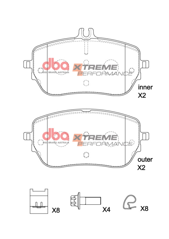 DBA 2020+ Mercedes-Benz CLA200 (C118) XP Performance Front Brake Pads