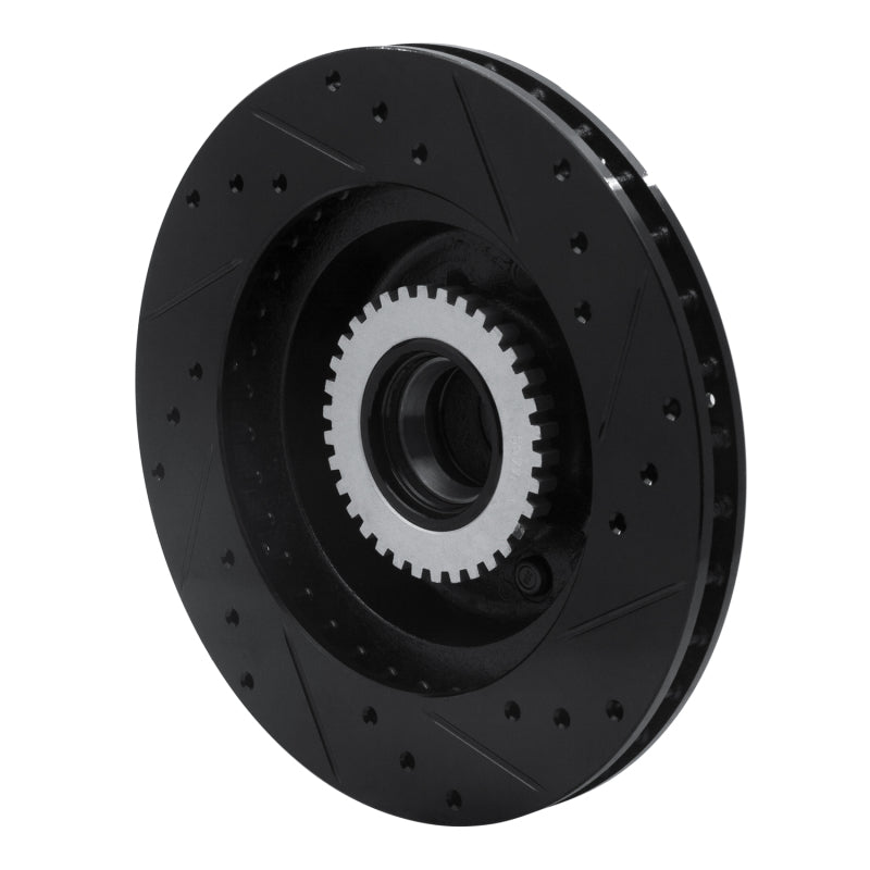 R1 Concepts R1 91-96 Buick COMMERCIAL CHASSIS Front Left Drilled & Slotted Black Brake Rotor
